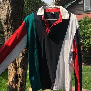 Color Block Long-Sleeve Polo